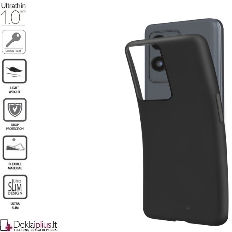 Silikoninis 1mm. storio dėklas - juodas (Realme GT2 Pro) Silikoninis 1mm. storio dėklas - juodas (Realme GT2 Pro)